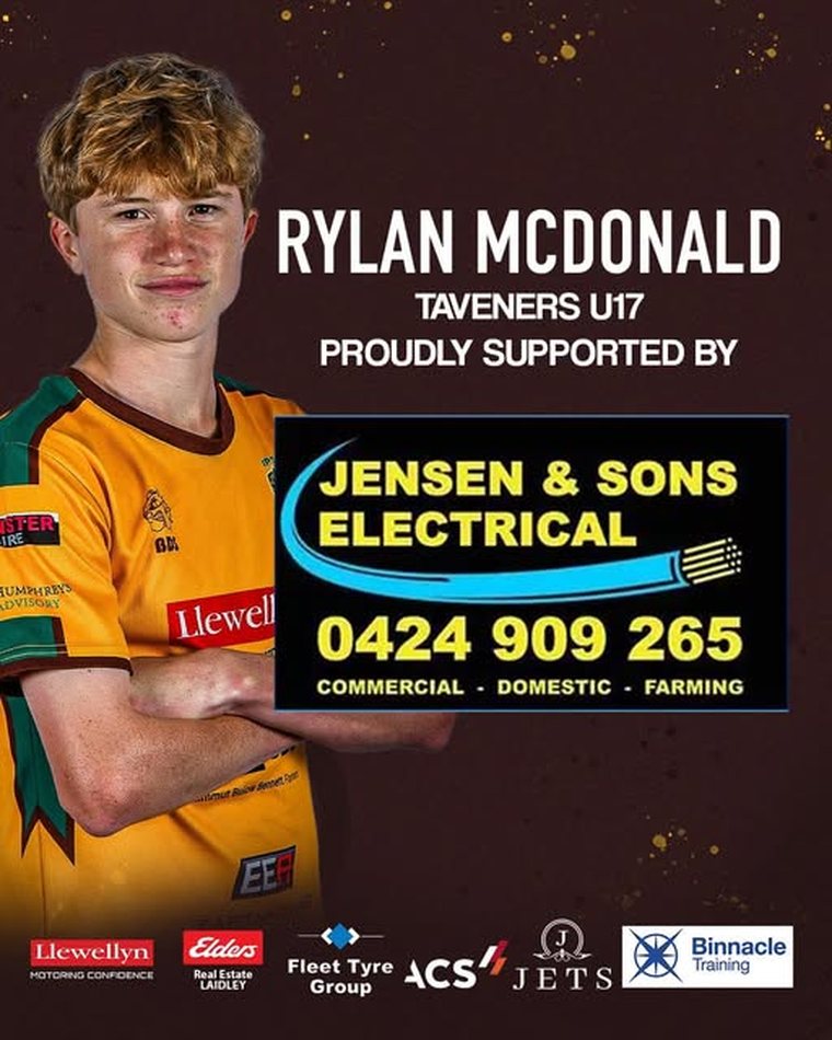 Jensen & Sons Electrical sponsoring Ipswich Taveners cricket